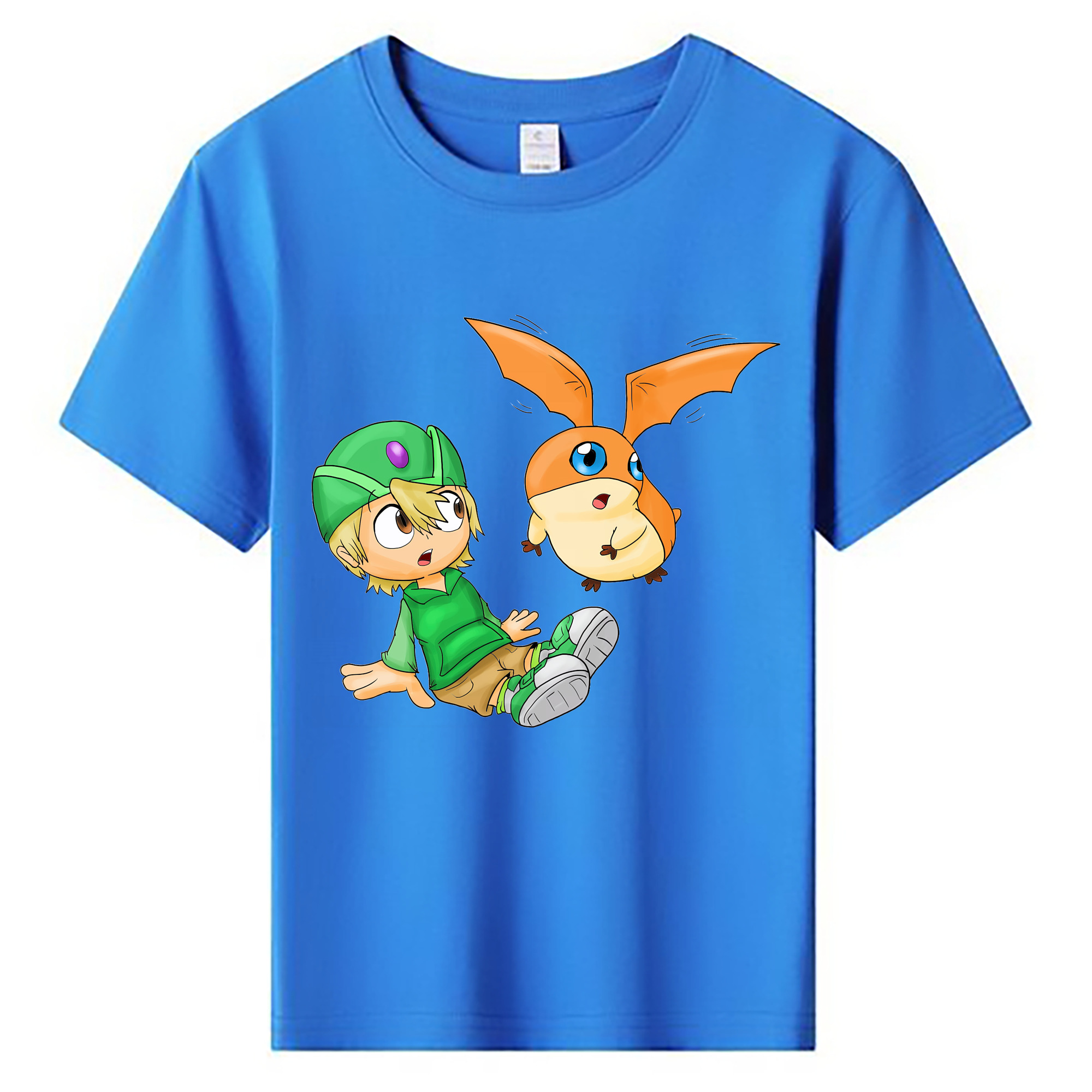 （画像用） Digimon デジタルモンスター/デジモン 綿100％キッズTシャツ（フロントプリント）